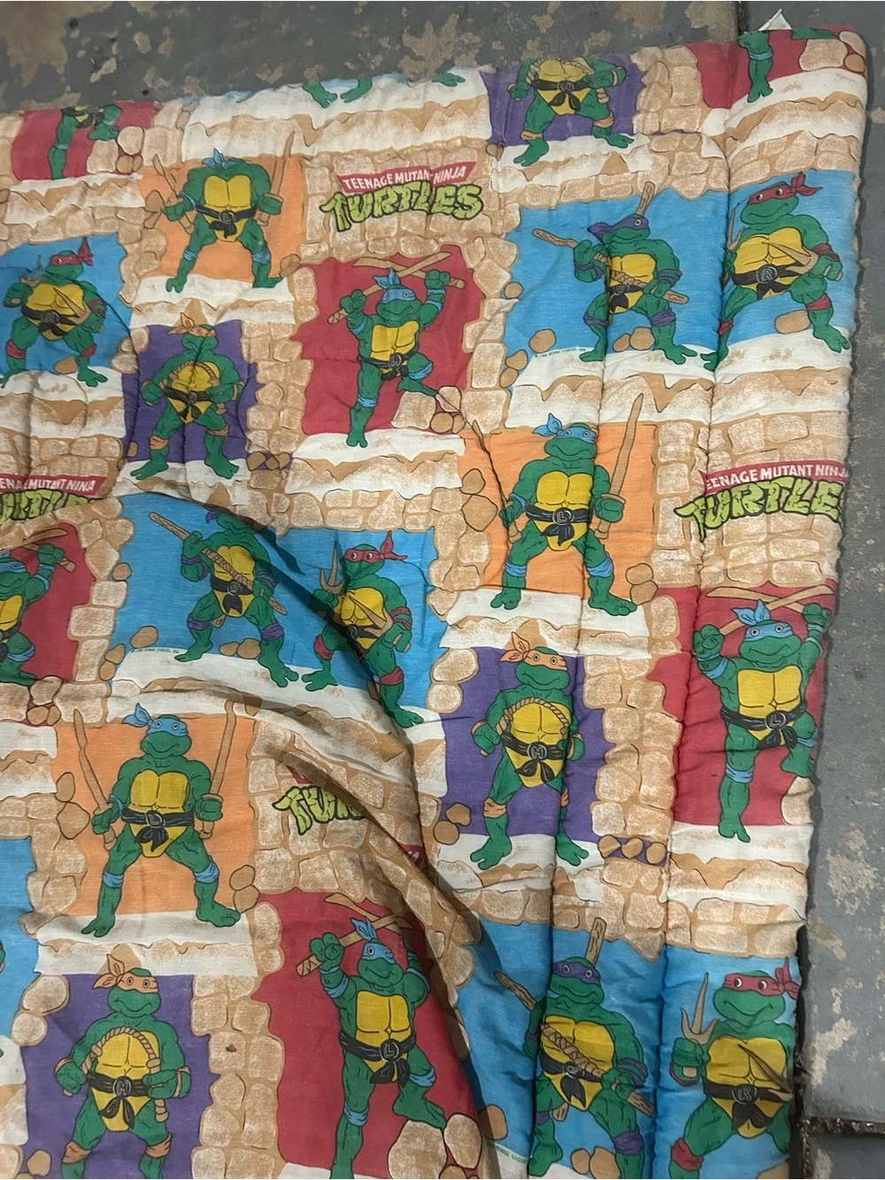 Vintage Teenage Mutant Ninja Turtle 1988 Blanket Twin Mirage Studios